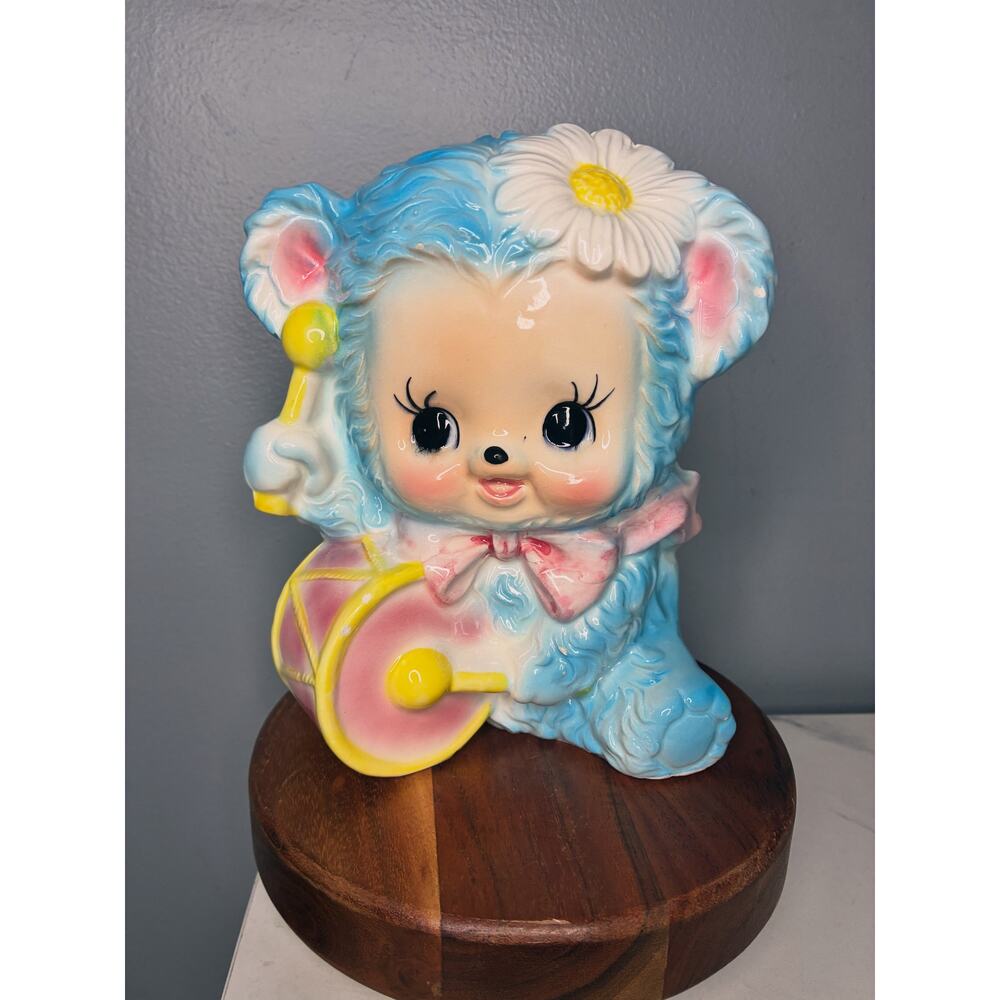 Vintage Napco Lamb Baby Nursery Planter – 1950s Japan Ceramic – Mold 6252